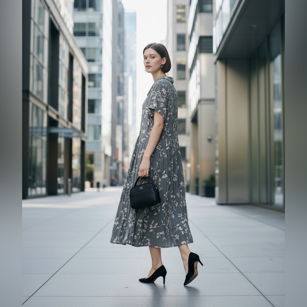 Smith & Hawken Floral Button Down Midi Dress - Picture 2 of 5